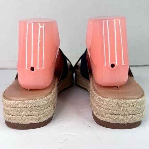 NWOB! Lucky Brand Gayte Espadrilles Slides Slip On Check Blue Sandals Sz 7.5 - Picture 4 of 12